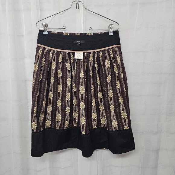 Cue Skirt Boho Twee Fairy Hippie Peasant Festival Brown Pink Retro 10 - Picture 5 of 11